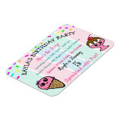 Whimsical Ice Cream and Sprinkles Girl's Birthday Magnet (Linke Seite)