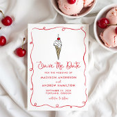 Whimsical Ice Cream Cone Foto Wedding Save The Date