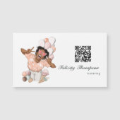 Whimsical Ice Cream Lady Food Catering QR Code Magnetkarte (Vorderseite)