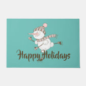 Whimsical Ice Skaten Snowman Anpassbar Fußmatte (Vorderseite)