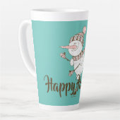 Whimsical Ice Skaten Snowman Anpassbar Milchtasse (Linke Ecke)