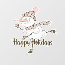 Whimsical Ice Skaten Snowmen individuell anpassbar