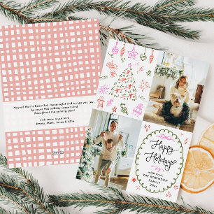 Whimsical Icons Hand Drawn Happy Holidays 2 Foto Feiertagskarte