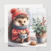 Whimsical Igel Blumenkochtopf Valentine Feiertagskarte (Vorne/Hinten)