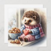 Whimsical Igel Cookies Valentine Feiertagskarte (Vorne/Hinten)