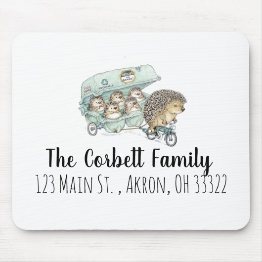 Whimsical Igel Family individuell anpassbar Mousepad (Vorne)