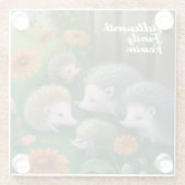 Whimsical Igel Family Picnicken im Garten Glasuntersetzer (Rückseite)