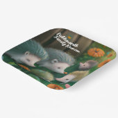 Whimsical Igel Family Picnicken im Garten Pappteller (Gewinkelt)
