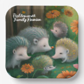 Whimsical Igel Family Picnicken im Garten Pappteller (Vorderseite)