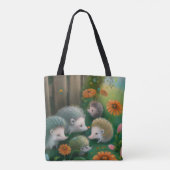 Whimsical Igel Family Picnicken im Garten Tasche (Rückseite)