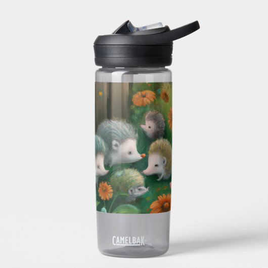 Whimsical Igel Family Picnicken im Garten Trinkflasche (Links)