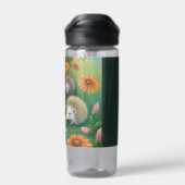Whimsical Igel Family Picnicken im Garten Trinkflasche (Rückseite)