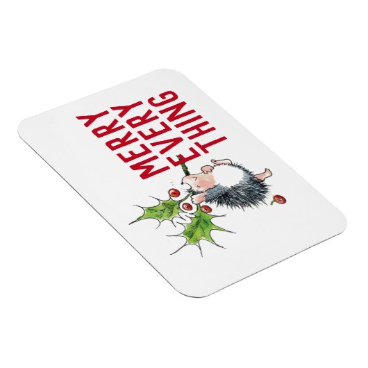 Whimsical Igel froh alles Weihnachten Magnet (Rechte Seite)
