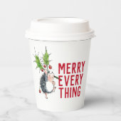 Whimsical Igel froh alles Weihnachten Pappbecher (Vorderseite)