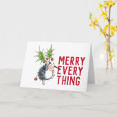Whimsical Igel Merry alles Weihnachtskarte Karte (Gelbe Blume)