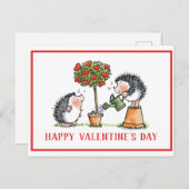 Whimsical Igels Valentinstag Card Postkarte (Vorne/Hinten)
