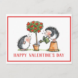 Whimsical Igels Valentinstag Card Postkarte