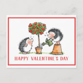 Whimsical Igels Valentinstag Card Postkarte (Vorderseite)