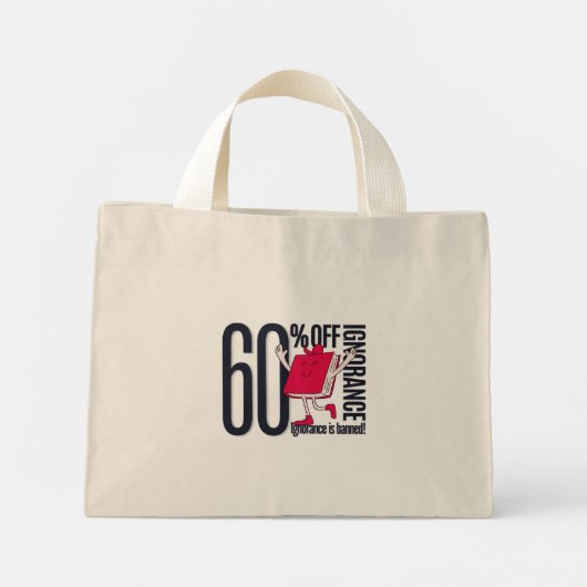 Whimsical Ignorance Is Banned Educational Tiny  Mini Stoffbeutel (Rückseite)