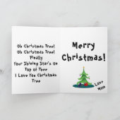 Whimsical Iguana Oh Weihnachtsbaum Karte (Innenseite)