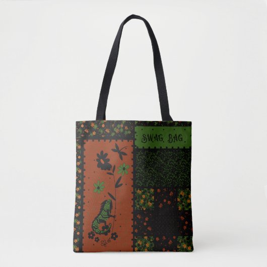 Whimsical Iguana Swag Bag Tasche (Vorderseite)