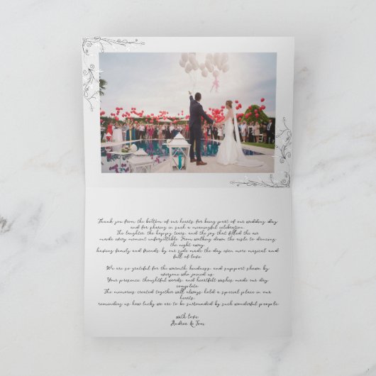 Whimsical Illustrated Modern Handwritten Script Dankeskarte (Innenseite)