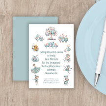 Whimsical Illustration 12 Tage Weihnachten