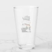 Whimsical Illustration of a Stack of Adorable Cats Glas (Rückseite)