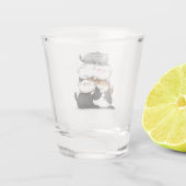 Whimsical Illustration of a Stack of Adorable Cats Schnapsglas (Rückseite)