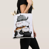 Whimsical Illustration of a Stack of Adorable Cats Tasche (Von Nahem)