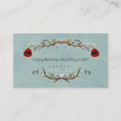 Whimsical Illustration Red Tulips Visitenkarte (Rückseite)