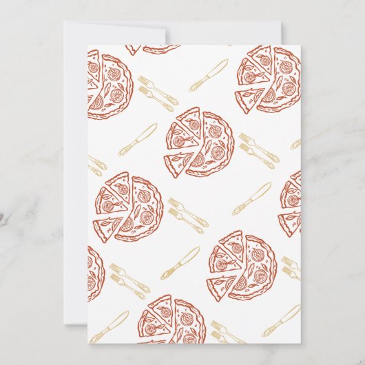 Whimsical Illustration Slice Liebe Brautparty Einladung (Rückseite)