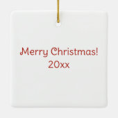 Whimsical Illustration Weihnachtsmann mit Geschenk Keramikornament (Rückseite)