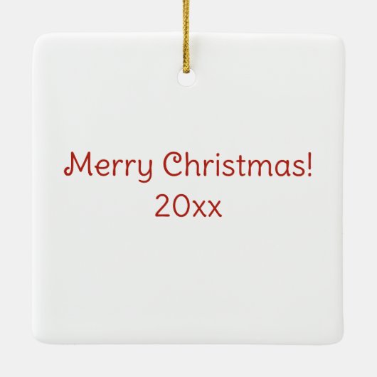 Whimsical Illustration Weihnachtsmann mit Geschenk Keramikornament (Rückseite)