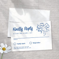 Whimsical Illustriert Blue Handmade Cupid Wedding