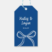 Whimsical Illustriert Bow Moderne Fun Wedding Geschenkanhänger (Vorderseite)