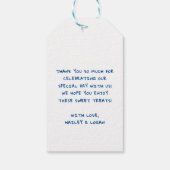 Whimsical Illustriert Bow Moderne Fun Wedding Geschenkanhänger (Rückseite)