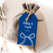 Whimsical Illustriert Bow Moderne Fun Wedding Geschenkanhänger