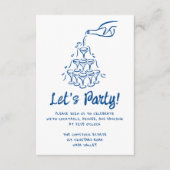 Whimsical Illustriert Cocktails Hochzeitsempfang Begleitkarte (Vorderseite)