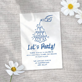 Whimsical Illustriert Cocktails Hochzeitsempfang Begleitkarte