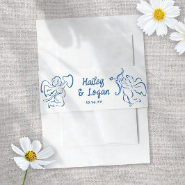 Whimsical Illustriert Cupid Moderne Fun Hochzeit Einladungsbanderole