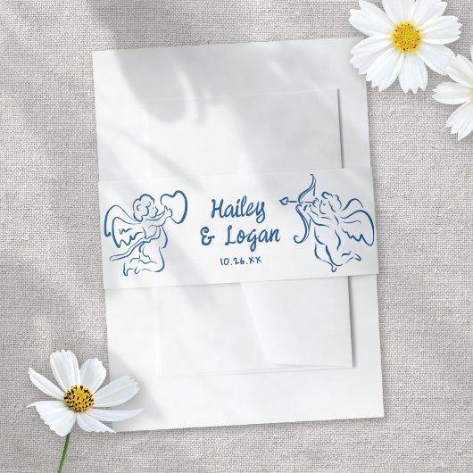 Whimsical Illustriert Cupid Moderne Fun Hochzeit Einladungsbanderole