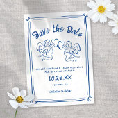 Whimsical Illustriert Cupid Moderne Fun Hochzeit Save The Date