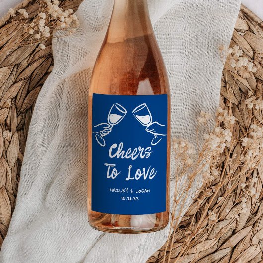 Whimsical Illustriert Fun jubelt Liebe Hochzeit Weinetikett