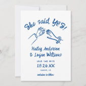 Whimsical Illustriert Niedlich Moderne Fun Hochzei Save The Date (Vorderseite)