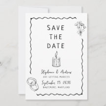 Whimsical Illustriert Wedding Save the Date