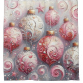 Whimsical Impressionistische Weihnachtsschmuck Pin Duschvorhang (Vorderseite)