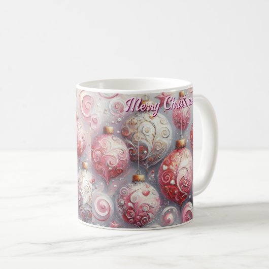 Whimsical Impressionistische Weihnachtsschmuck Pin Kaffeetasse (VorderseiteRechts)