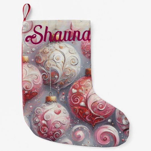 Whimsical Impressionistische Weihnachtsschmuck Pin Kleiner Weihnachtsstrumpf (Vorderseite)