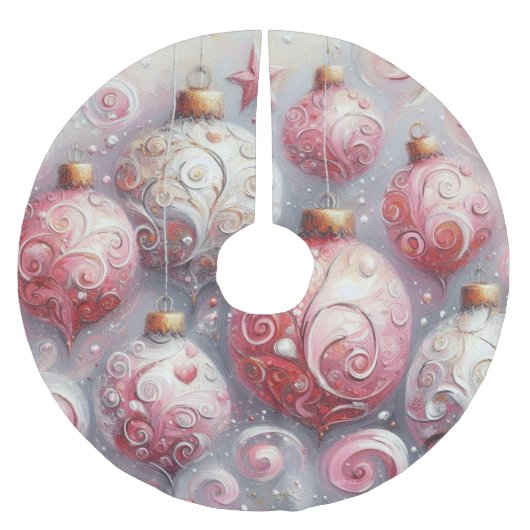 Whimsical Impressionistische Weihnachtsschmuck Pin Polyester Weihnachtsbaumdecke (Vorderseite)